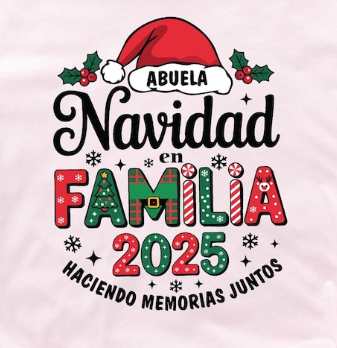 Camisetas Feliz Navidad 2025 - Juntos en Familia con Amor y Paz. Personalice su camiseta: Seleccione el diseño de su preferencia, la talla y el color de camiseta.