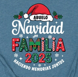 Camisetas Feliz Navidad 2025 - Juntos en Familia con Amor y Paz. Personalice su camiseta: Seleccione el diseño de su preferencia, la talla y el color de camiseta.