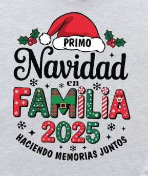 Camisetas Feliz Navidad 2025 - Juntos en Familia con Amor y Paz. Personalice su camiseta: Seleccione el diseño de su preferencia, la talla y el color de camiseta.