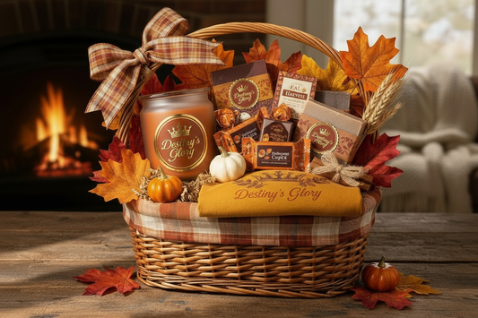 Destiny's Glory Fall Harvest Gift Basket Fall Candle, select your preferred t-shirt design, color, and size to make this meaningful gift uniquely yours!