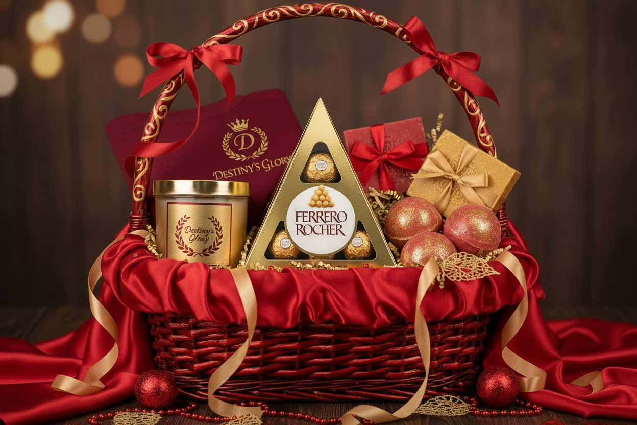 Destiny's Glory Royal Christmas Gift Basket includes 2025 Christmas Crew t shirt. Choose your design, color, and size.